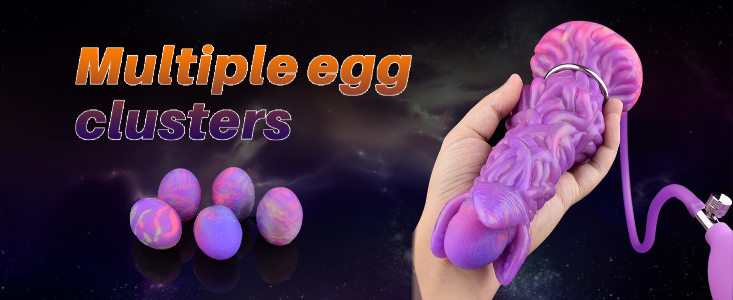 Світлодіодний інопланетний яйцеклад-дилда з п'ятьма світлодіодними яйцями, пневматичний фантазійний дилда для стимуляції G-точки, секс-іграшка для жінок та чоловіків, анальний плагін-дилда