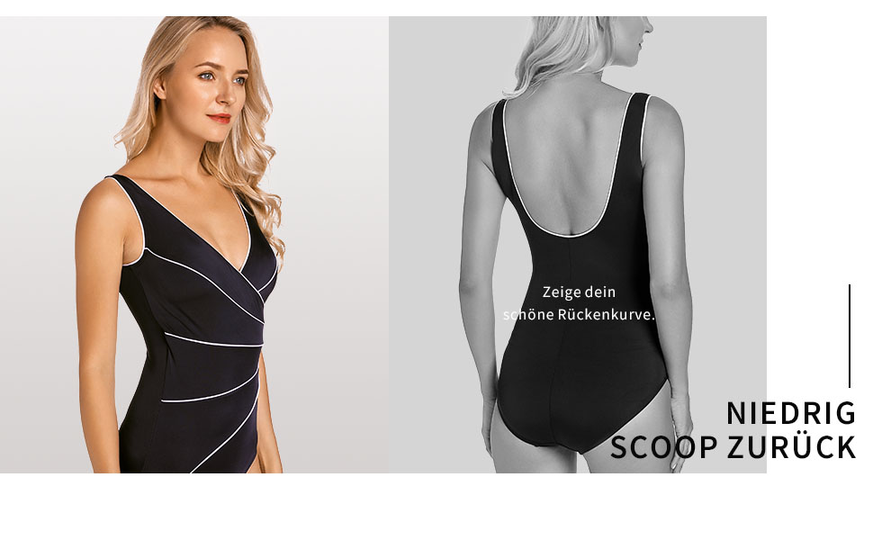 Купальник жіночий Delimira великі розміри, чорний, з V-подібним вирізом, з м'якими вставками