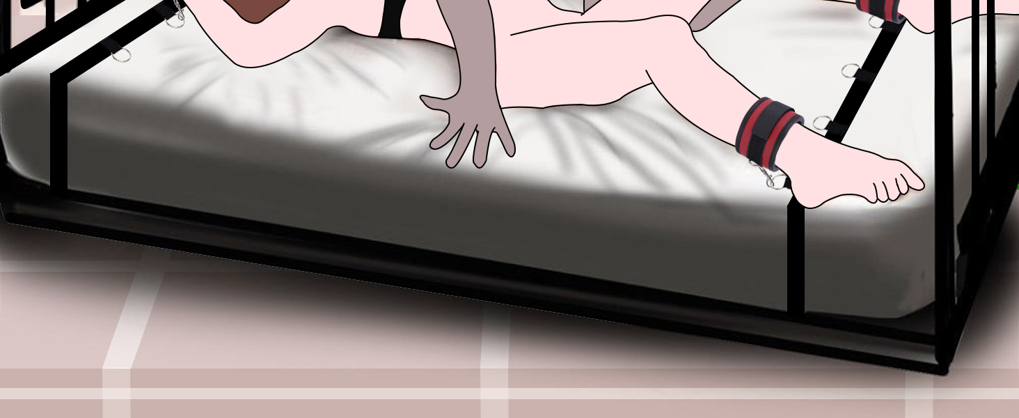 Набір для БДСМ-зв'язування: 12 предметів для еротичних ігор для пар. Включає наручники, кайдани для ніг, ошейник, пов'язку на очі, кліпси для сосків, м'ячик-знеболювач, хрестовину. Підходить для початківців, чоловіків та жінок. Червоний колір.