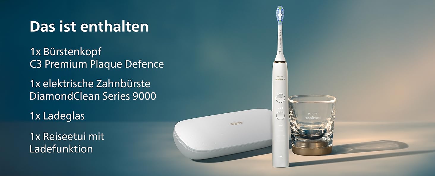 Електрична звукова зубна щітка Philips Sonicare DiamondClean 9000 HX9911/94 з датчиком тиску, 4 режимами очищення, стаканом для зарядки та USB-кейсом, Rose Gold