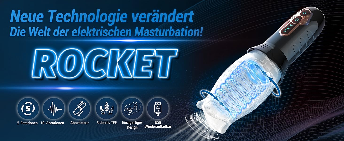 Масажер для чоловіків з 5 режимами ротації та 10 вібраційними режимами - Секс-іграшка для соло, прозора машина для штучної вагіни