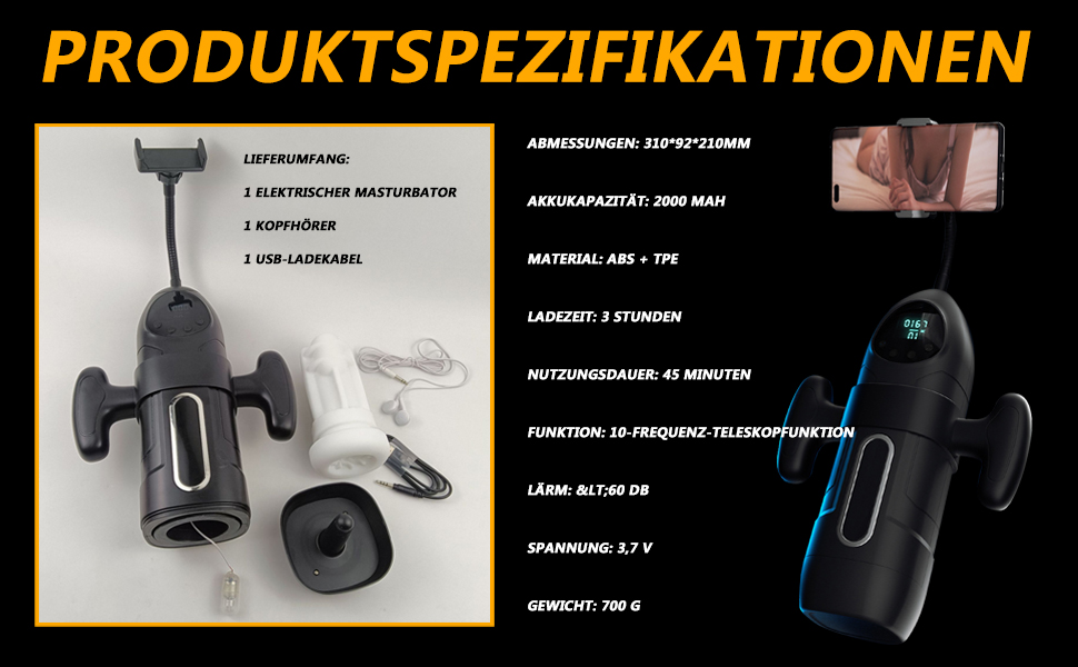 Електричний мастурбатор для чоловіків з телескопічною функцією та сукцією, 9 вібрацій. Іграшка для дорослих, для соло-використання