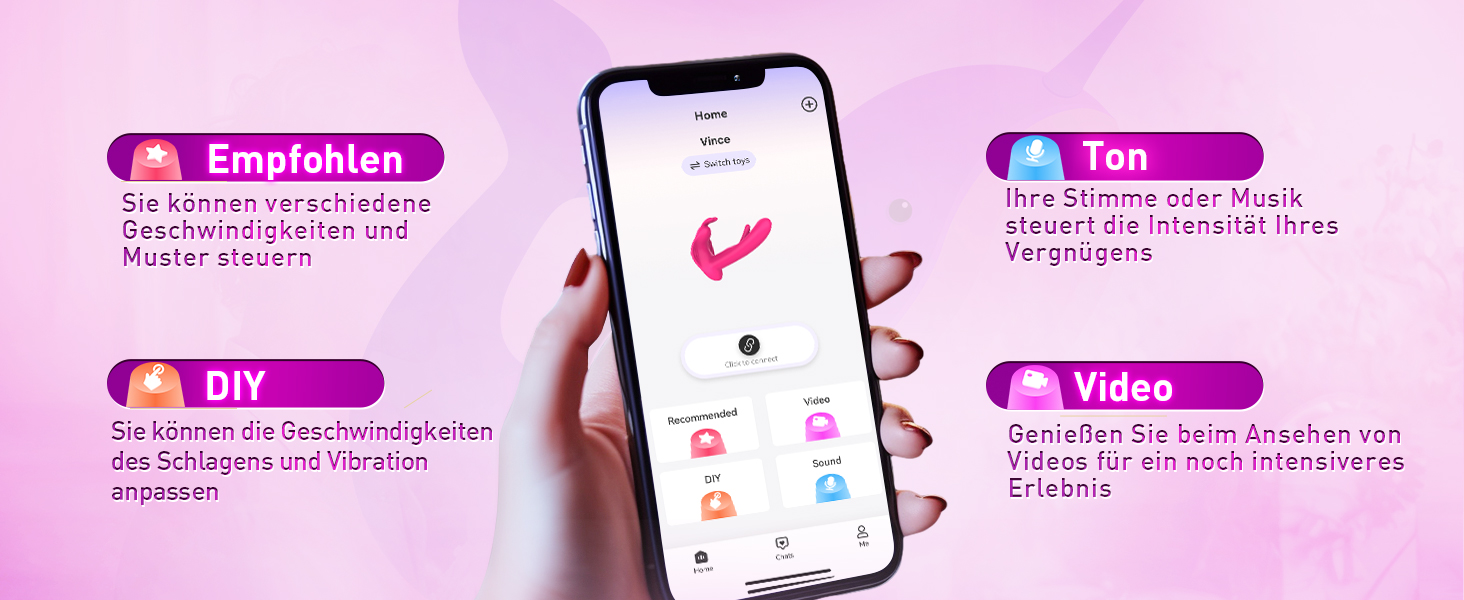 Вібратор для жінок G-точка та клітора - секс-іграшка з 9 режимами вібрації, 4в1, кролик, рожевий