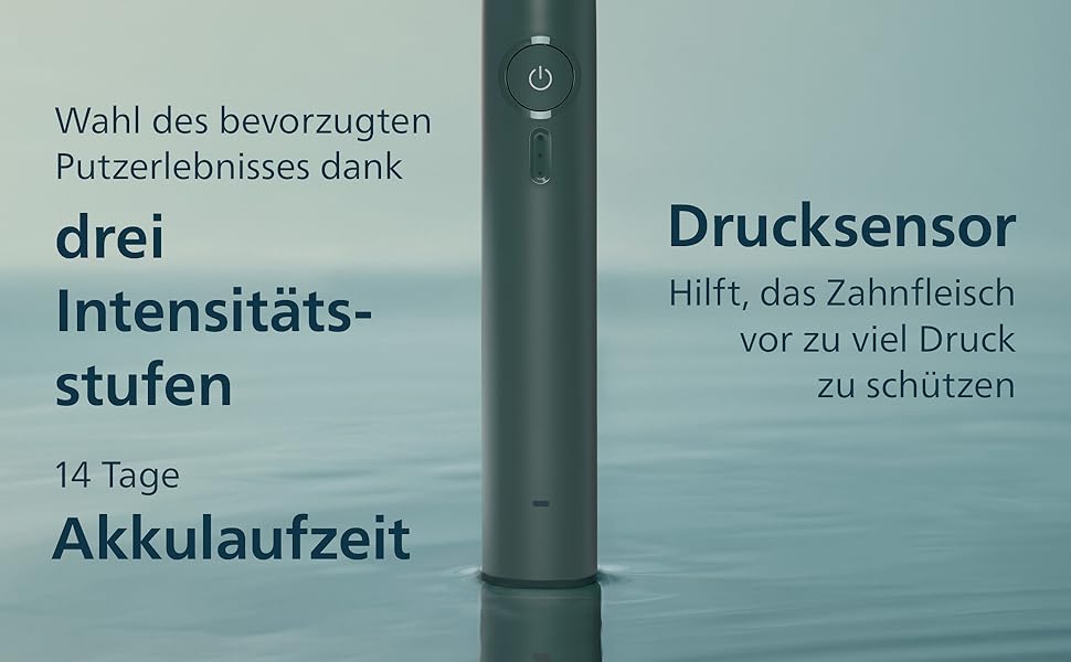 Електрична зубна щітка Philips Sonicare Series 3100 (HX4033/26) з датчиком тиску, 3 режимами інтенсивності, SmarTimer та дорожнім футляром, темно-зелена