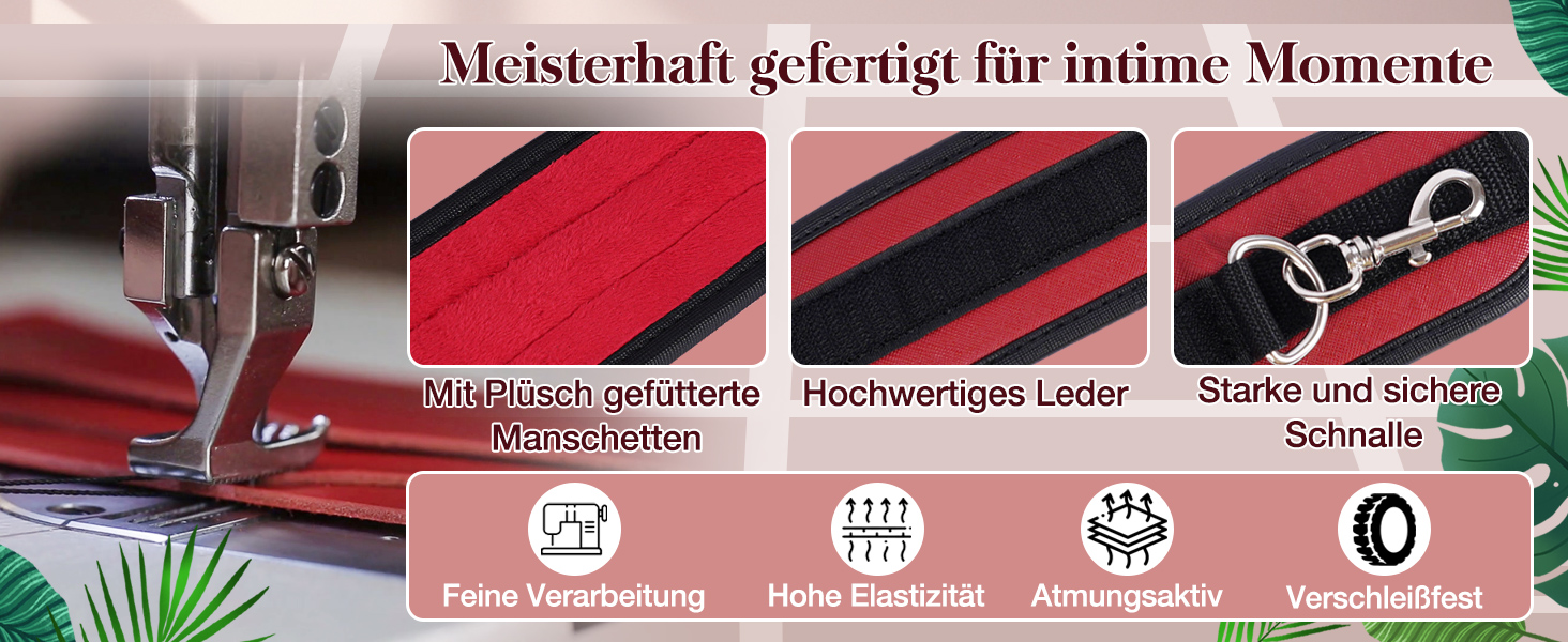 Набір для БДСМ-зв'язування: 12 предметів для еротичних ігор для пар. Включає наручники, кайдани для ніг, ошейник, пов'язку на очі, кліпси для сосків, м'ячик-знеболювач, хрестовину. Підходить для початківців, чоловіків та жінок. Червоний колір.