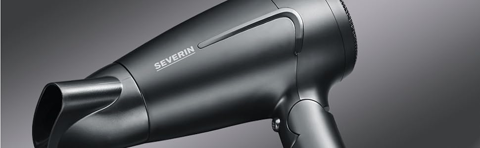 Фен для волосся Severin HT 0165 з автоматичним змотуванням кабелю, 2100 Вт, з дифузором та концентратором, чорний