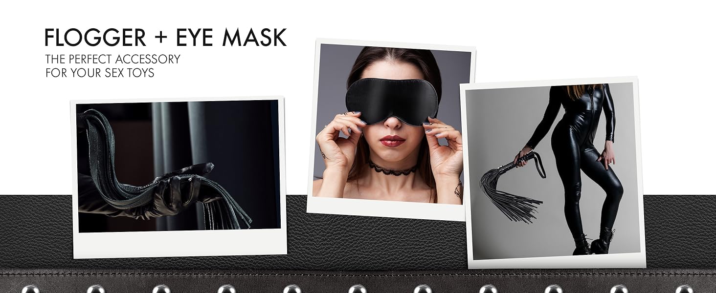 Пета для БДСМ-ігор Liebesfreunde® – Флогер, жорсткий та м'який, з маскою для очей