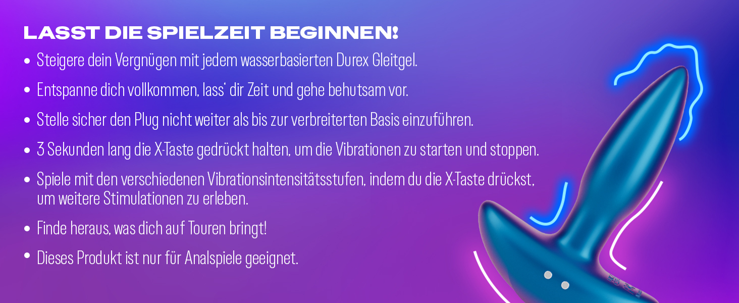 Анальний вібратор Durex Pop & Buzz - 7 режимів, USB-зарядка, вологостійкий, для жінок, чоловіків та пар