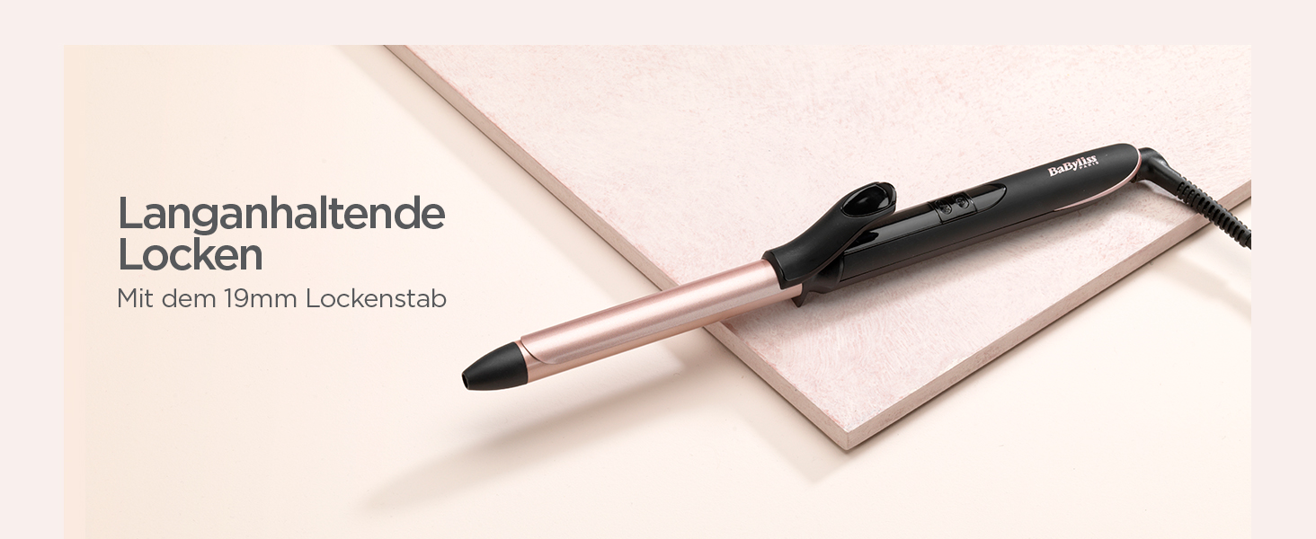 Щипці для завивки волосся BaByliss 19 мм, Warm Black Pink Gold, мережевий шнур 2.5 м