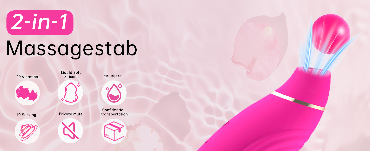 Набір вібраторів для жінок PLNTLE: секс-іграшки з 10 режимами вібрації та 10 режимами сукції, тихий, водонепроникний (IPX7), для пар та одиночок