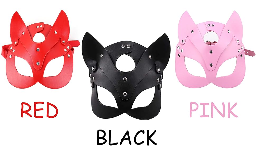 Маска для обличчя SINSEN з екошкіри у вигляді кота - сексуальний аксесуар для косплею, Хелловіну, вечірок та карнавалу, чорна