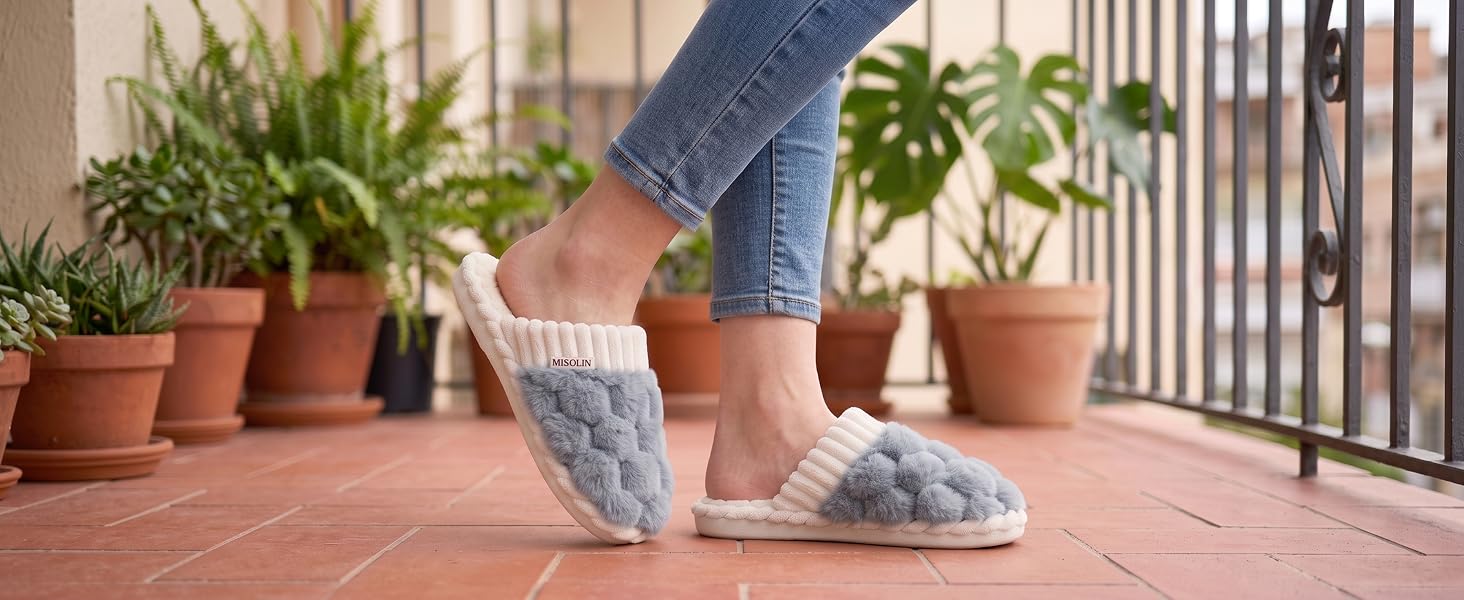 Жіночі зимові домашні капці з ефектом пам'яті (Memory Foam), теплі та м'які, персиково-рожеві, розмір 38.5/40 EU