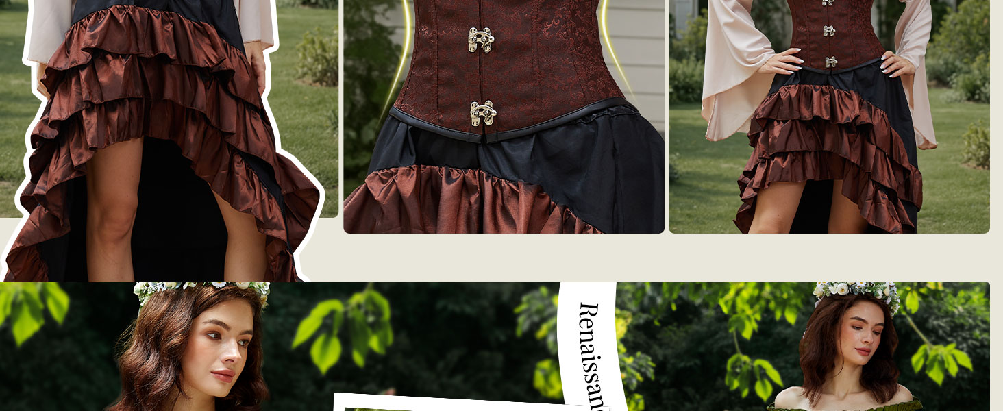 Жіночий корсет-топ JasGood: готичний корсет з мереживом, чорний жакардовий корсет для талії, ідеальний для Хелловіну