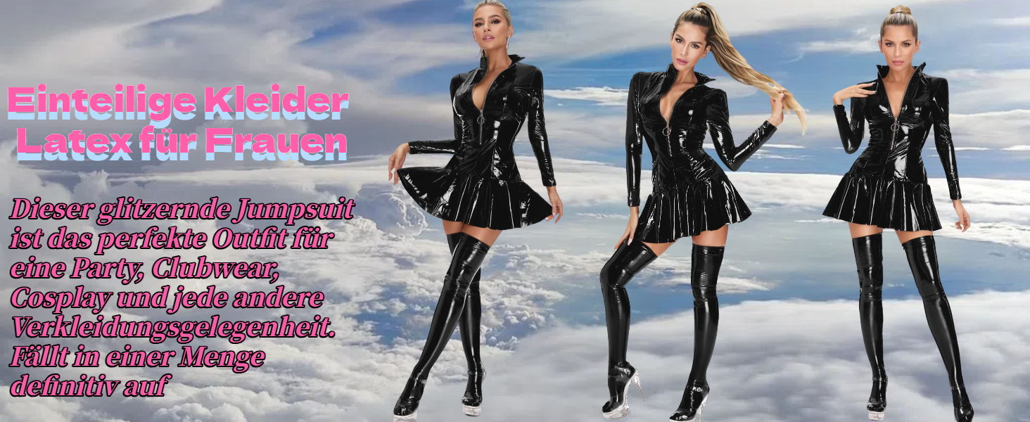 Боді з екошкіри PIIKNUO для жінок: сексуальний мокрий ефект, латекс, чорний колір. Ідеально для вечірок та особливих випадків.