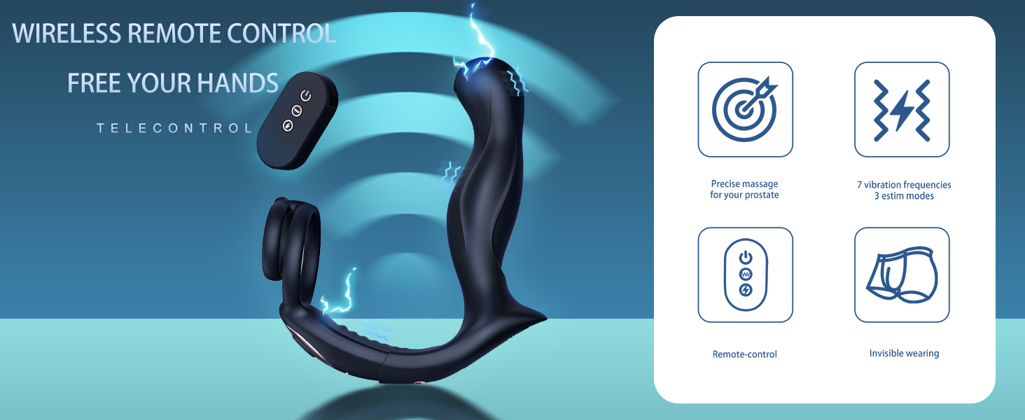 Анальний вібратор з електрошоком NAIXBTY для чоловіків: комплект з 3 електрошоком та 7 режимами вібрації, стимулятор простати, масажер, Buttplug, SM іграшка