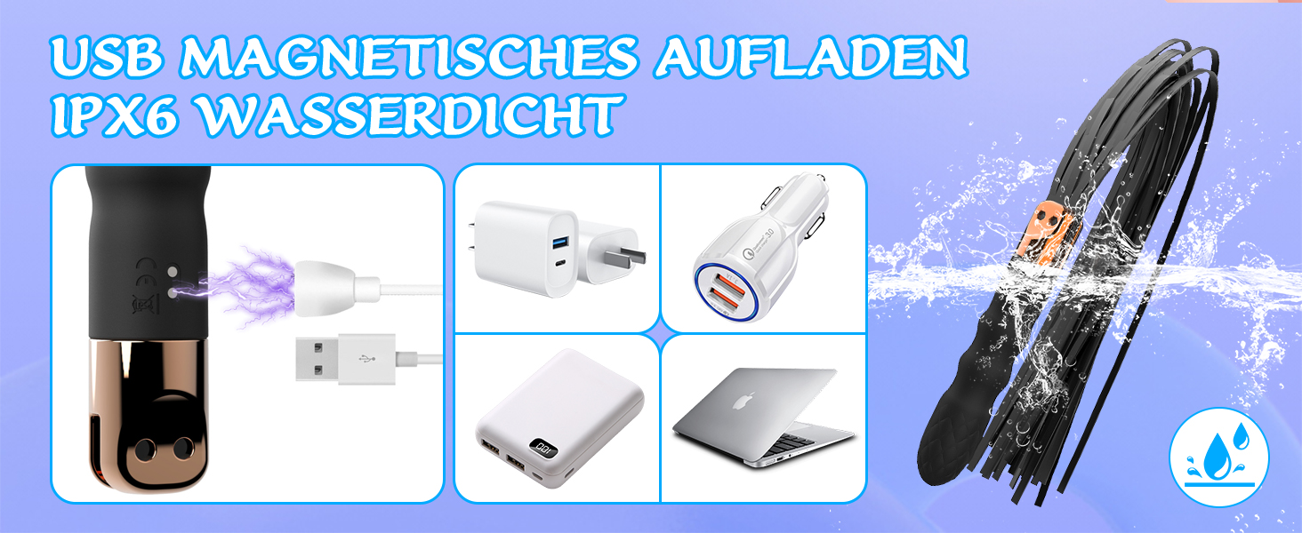 Вібратор та батіг з шкіри, флогер, 2-в-1 для еротичних ігор SM, рольових ігор та бондіджу. 10 режимів вібрації, секс-іграшки для жінок та пар