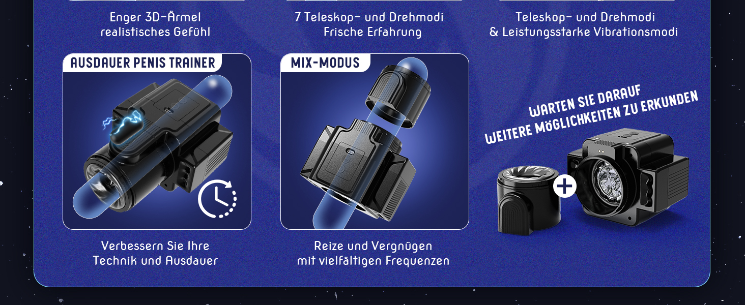 Електричний мастурбатор для чоловіків з 7 телескопічними та обертовими функціями, 7 режимів вібрації, компактний мастурбатор для соло-ігри