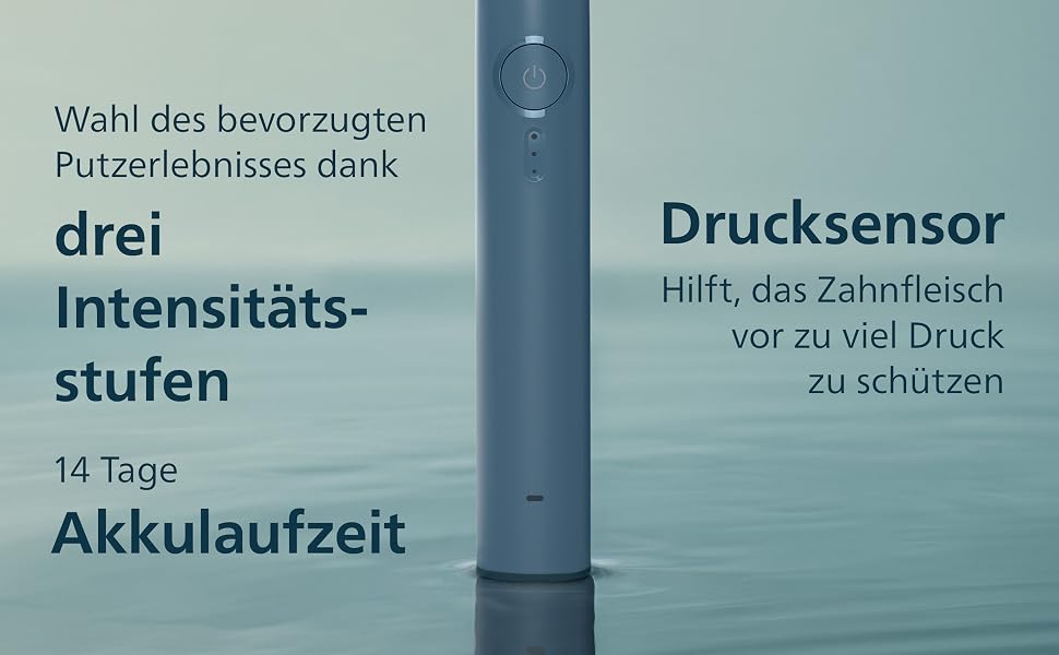 Електрична звукова зубна щітка Philips Sonicare Series 3100 з датчиком тиску, 3 режимами інтенсивності та дорожнім футляром, темно-синя, HX4033/26 (2 насадки)