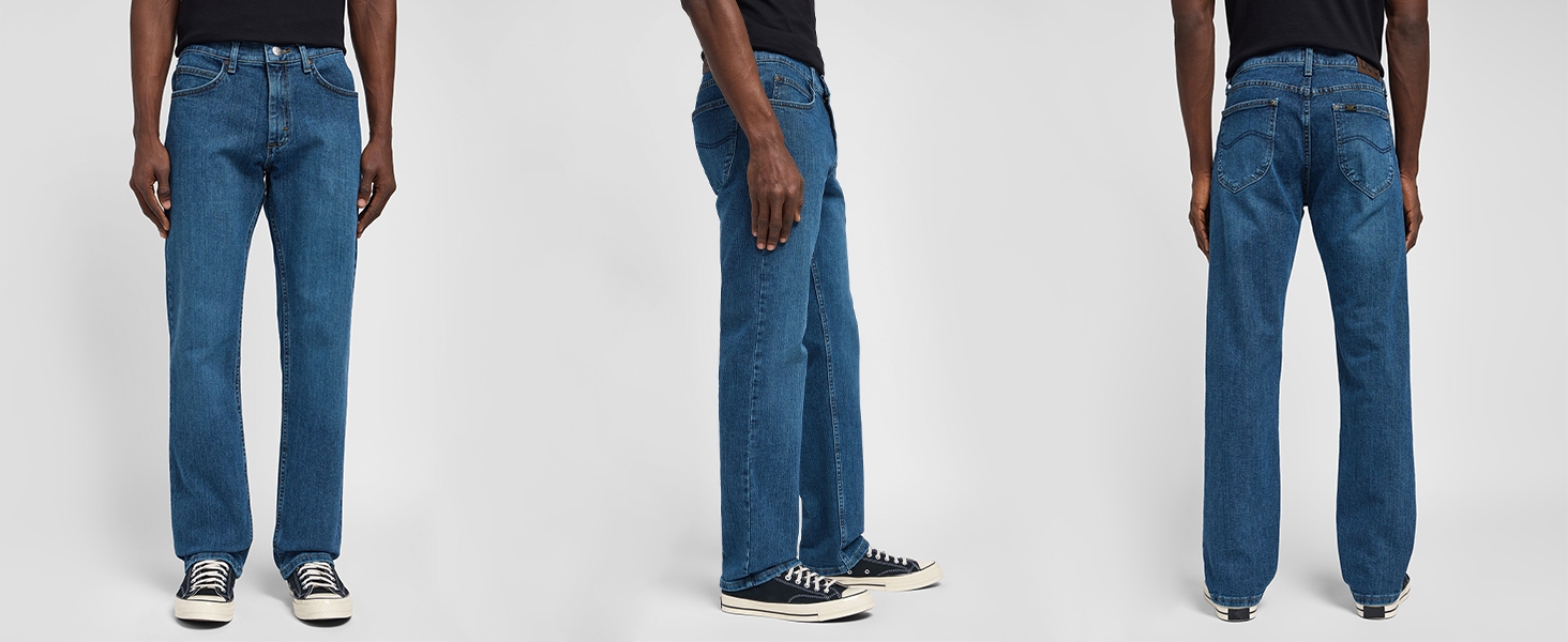 Чоловічі джинси LEE Brooklyn Classic Straight Fit, синьо-чорні, 32W / 30L