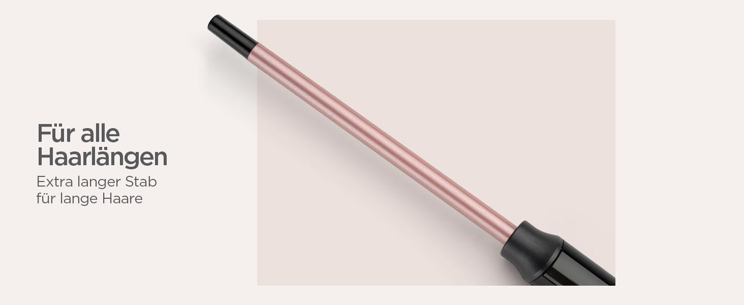 Конічний паяльник для волосся BaByliss Rose Quartz (13-25 мм) для натуральних локонів, керамічне покриття, 6 температурних режимів (160-210°C), C454E, рожево-чорний