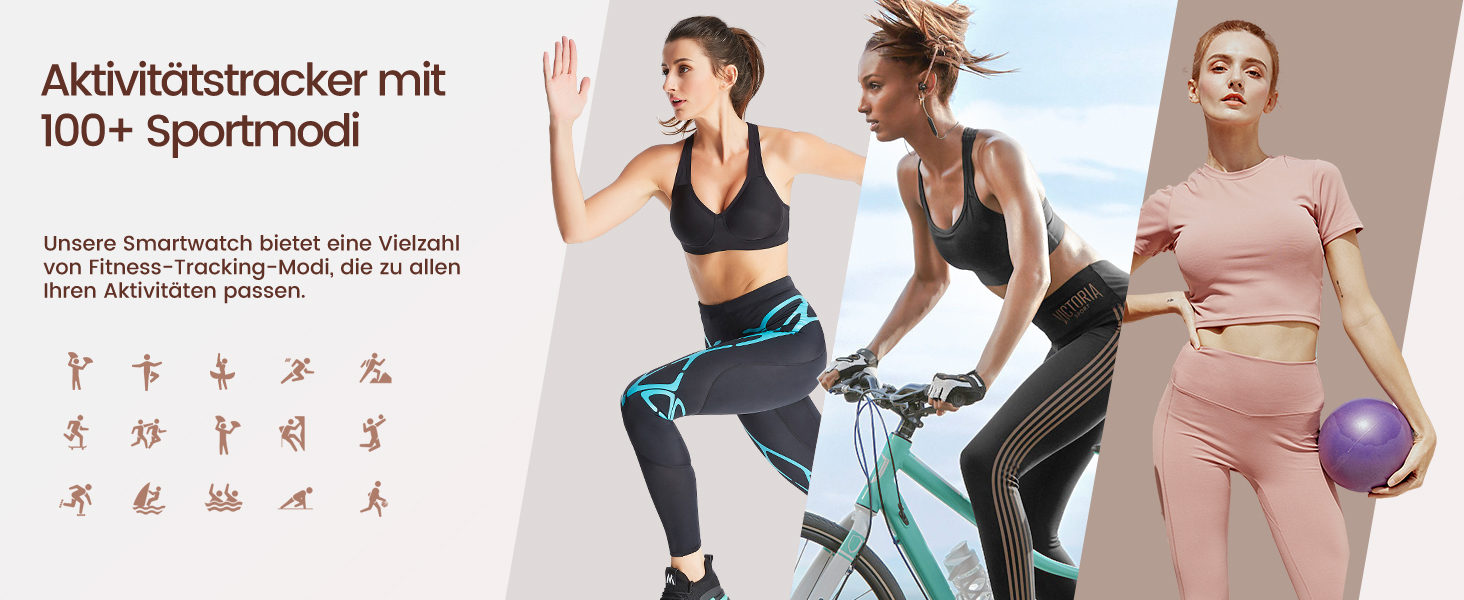 Смарт-годинник WalkerFit для жінок з Bluetooth-дзвінками, 1.39
