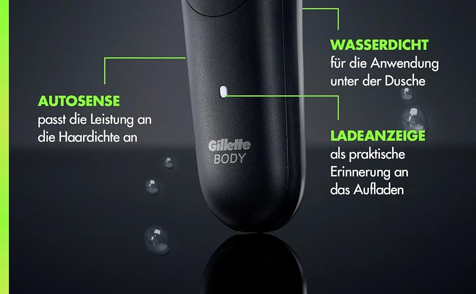 Тример для тіла та інтимних зон Gillette Labs i5 Body + Intimate, чорно-зелений, водонепроникний, з технологією SkinFirst та набором аксесуарів (7 шт)