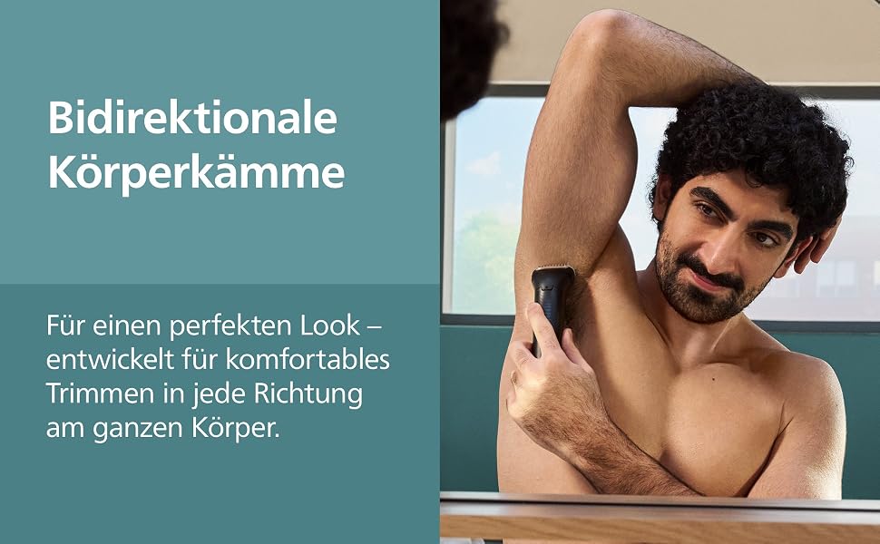 Триммер для чоловіків Philips Bodygroom Series 5000 BG5485/30 для тіла та інтимних зон, водонепроникний, 100 хв роботи, з 3 насадками та зарядним пристроєм