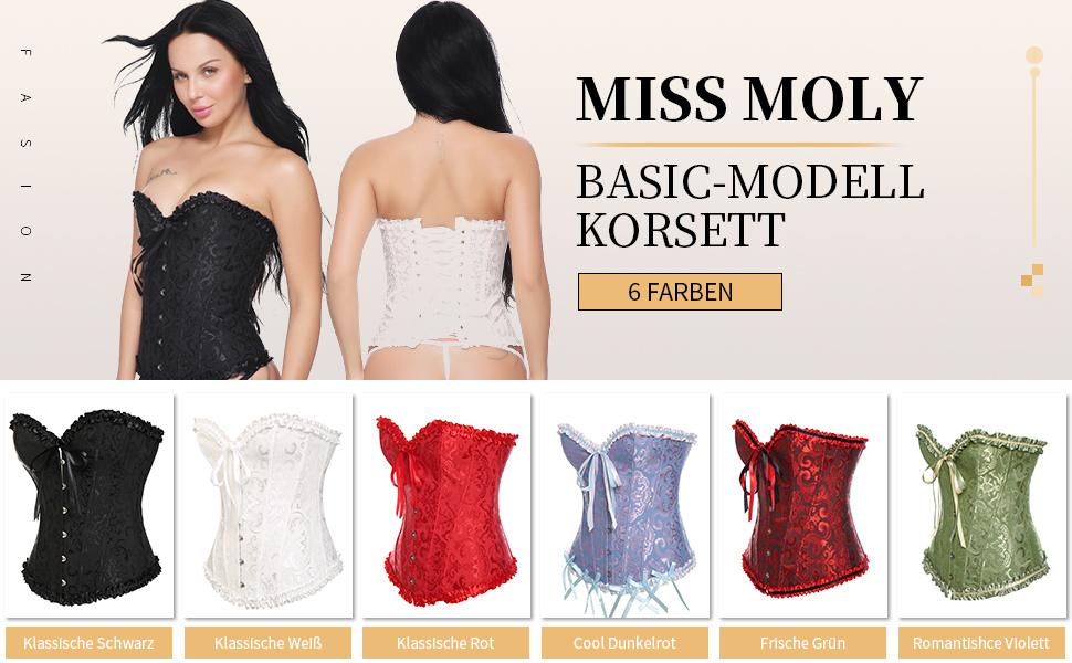 Корсет жіночий Miss Moly вінтажний, повний бюст, класичні кольори, мереживо, бант, з принтом G-string, темно-червоний