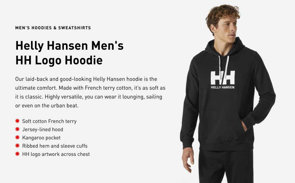 Чоловічий худі Helly Hansen HH Logo з капюроном, розмір XL, колір Windy Blue