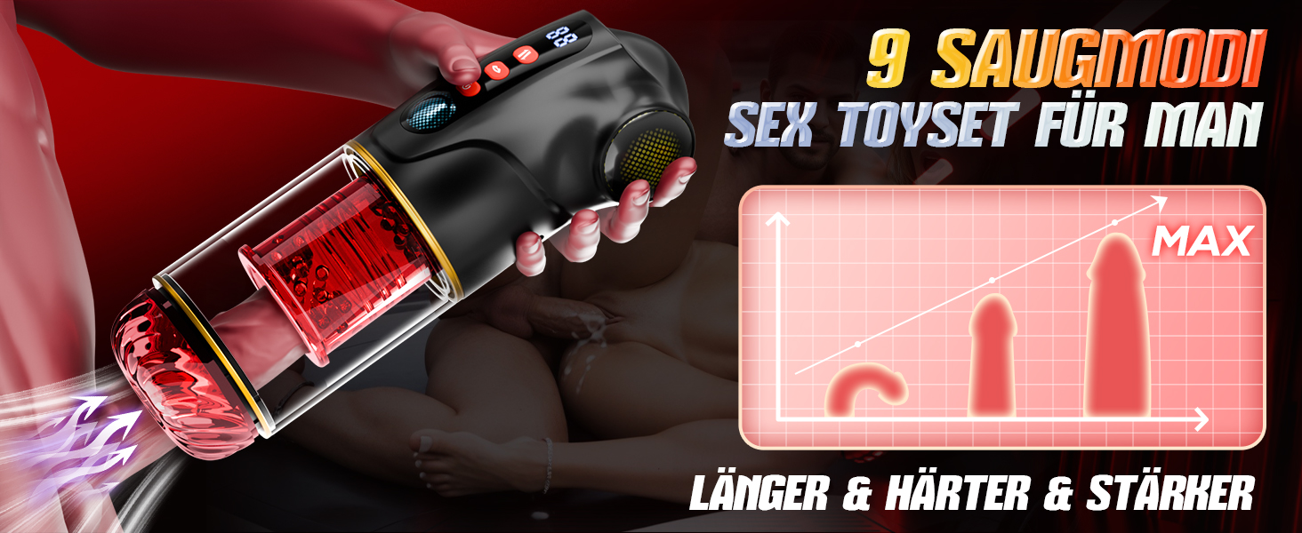 Іграшка для чоловіків 3-в-1 з LCD-дисплеєм: мастурбатор з телескопічною функцією, ротацією та насосом