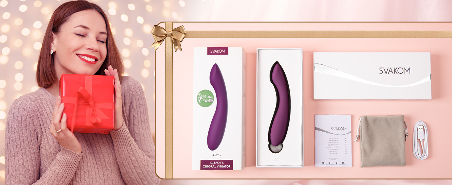 Вібратор SVAKOM AMY-Upgrade: Силіконовий дildo з 25 режимами вібрації для жінок та пар, водонепроникний