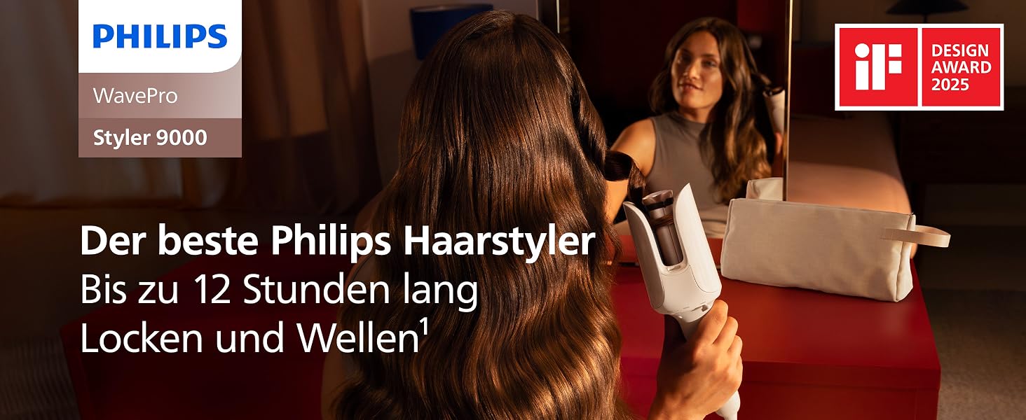 Автоматичний стайлер для завивки волосся Philips 8000 Series, 27 варіантів укладки, чорний (BHB968/10)