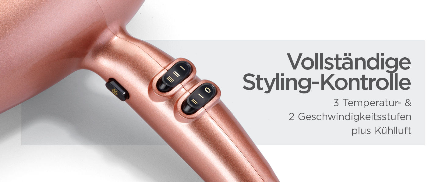 Професійний іонний фен BaByliss Rose Gold 2100W з керамічним покриттям, 3 температурні та 2 швидкісні режими, сріблястий, 5336PE EU