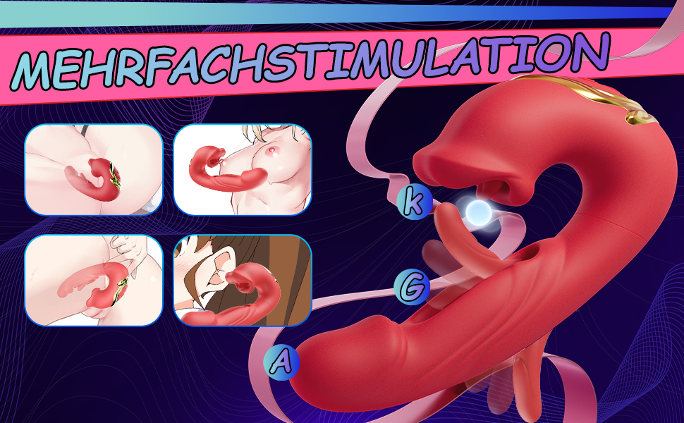 Вібратор для жінок з 10 режимами вібрації та стимуляцією клітора. Стимулятор клітора, 10 режимів, червоний