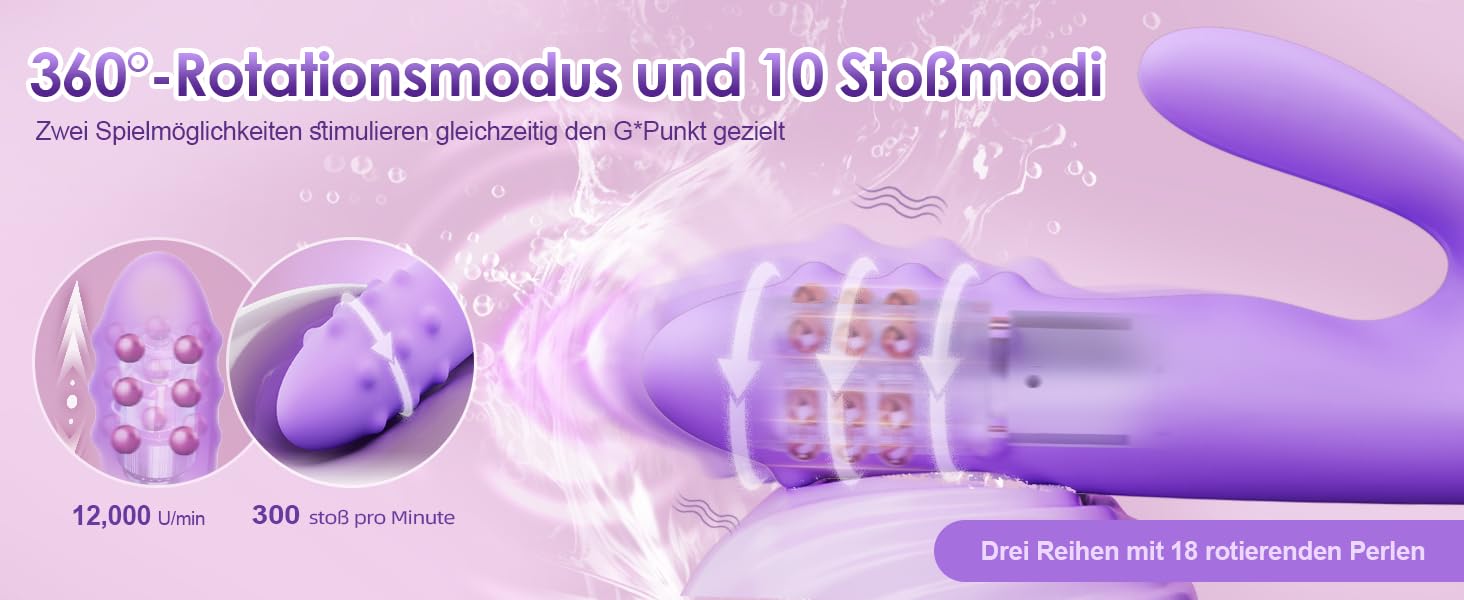 Вібратор жіночий 360° з 10 режимами вібрації, Dildo для стимуляції клітора та G-точки - секс-іграшка для жінок