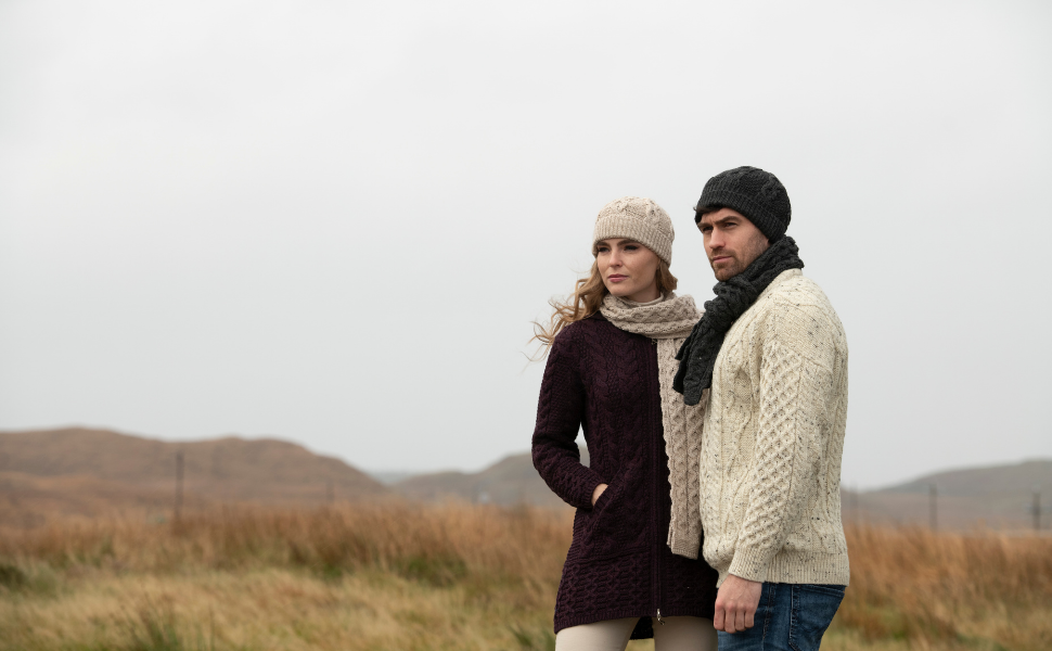 Чоловічий в'язаний кардиган Aran Crafts з 100% мериносової вовни, рифлений, колір армійський зелений, розмір S