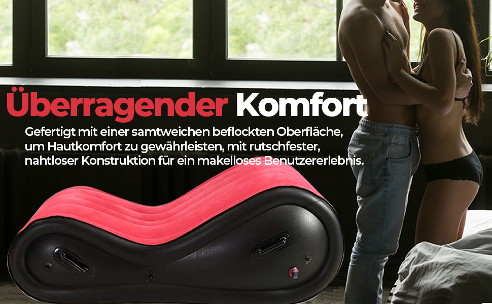 Набір інтимних аксесуарів Sex Möbel: подушка та рампи для еротичних розваг, стілець, пристосування для BDSM, з інтегрованим страподавачем.