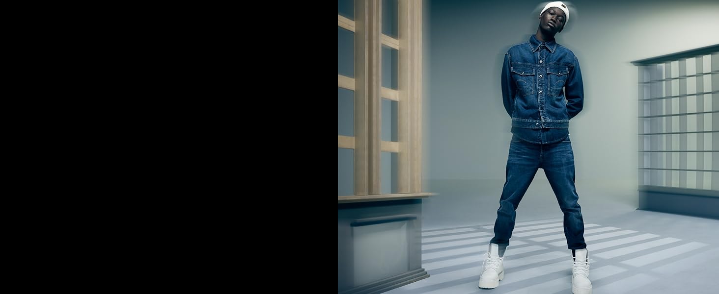 Чоловічі джинси G-Star RAW 3301 Slim Fit — вузькі сині джинси