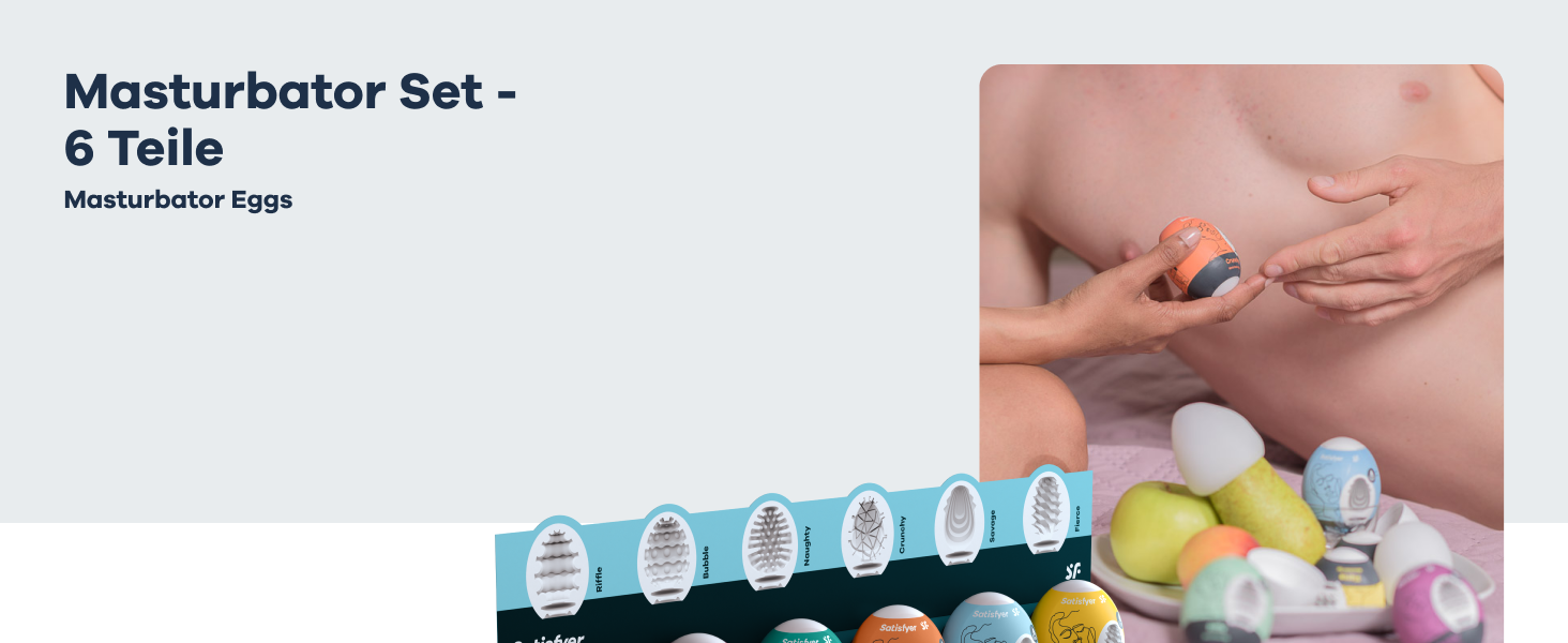 Яєчко для самостійного задоволення Satisfyer, набір 6 шт., TPE, гідроактивне, одноразове