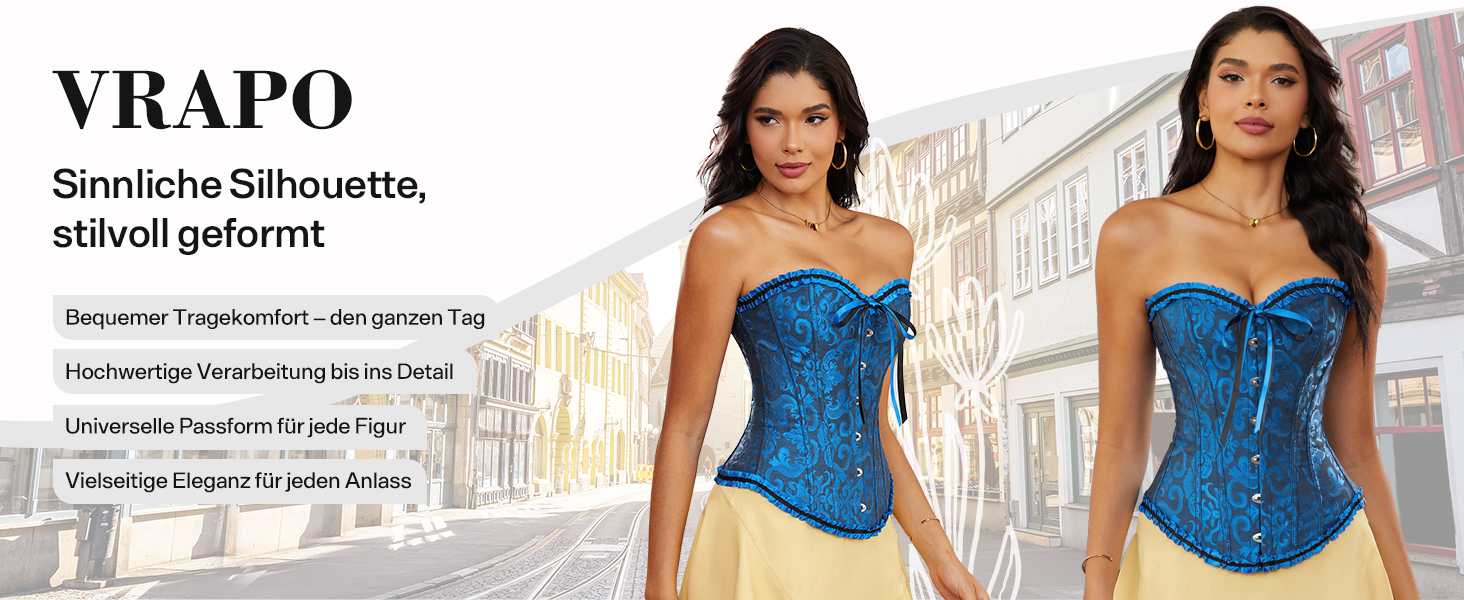 Корсет Vrapo для жінок - бюст-корсет, шнурівка, талія, спідня білизна, червоний, XS