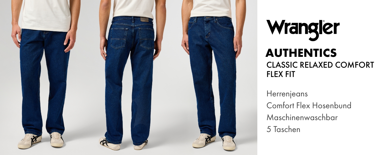 Чоловічі джинси Wrangler Authentics Relaxed Fit, темно-сірий колір (Dunkel Stonewash)