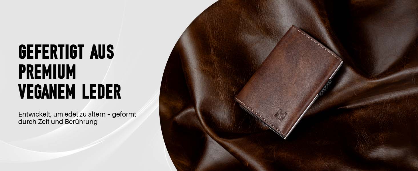 Чоловічий шкіряний гаманець з RFID-захистом, відділенням для монет та віконцем для фото, коричневий