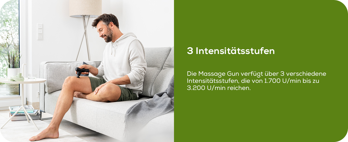 Перкусійний масажер Beurer MG 79 Massage Gun Sensitive: компактний масажний пістолет для чутливих зон, 3 насадки та 3 рівні інтенсивності