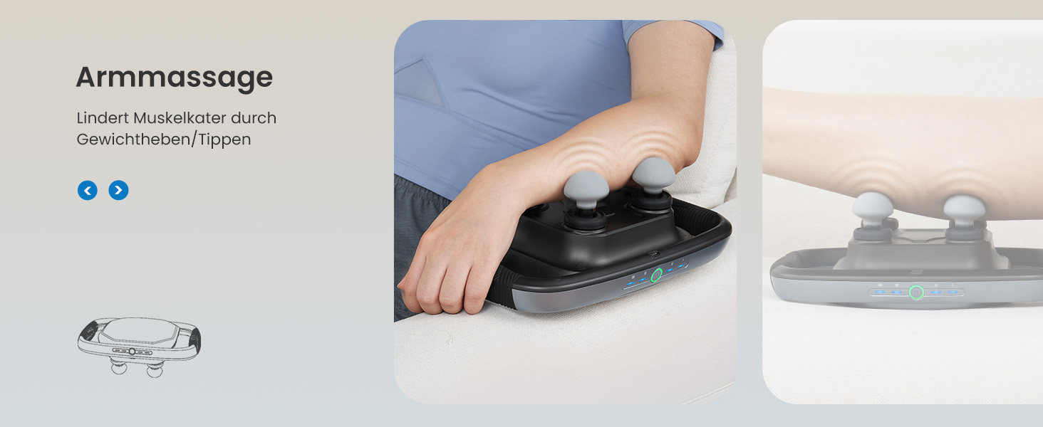 Перкусійний масажер RENPHO Massage Gun для глибокого масажу м'язів, 3200 об/хв, акумулятор 2500mAh, USB-C, 4 змінні насадки, чорний
