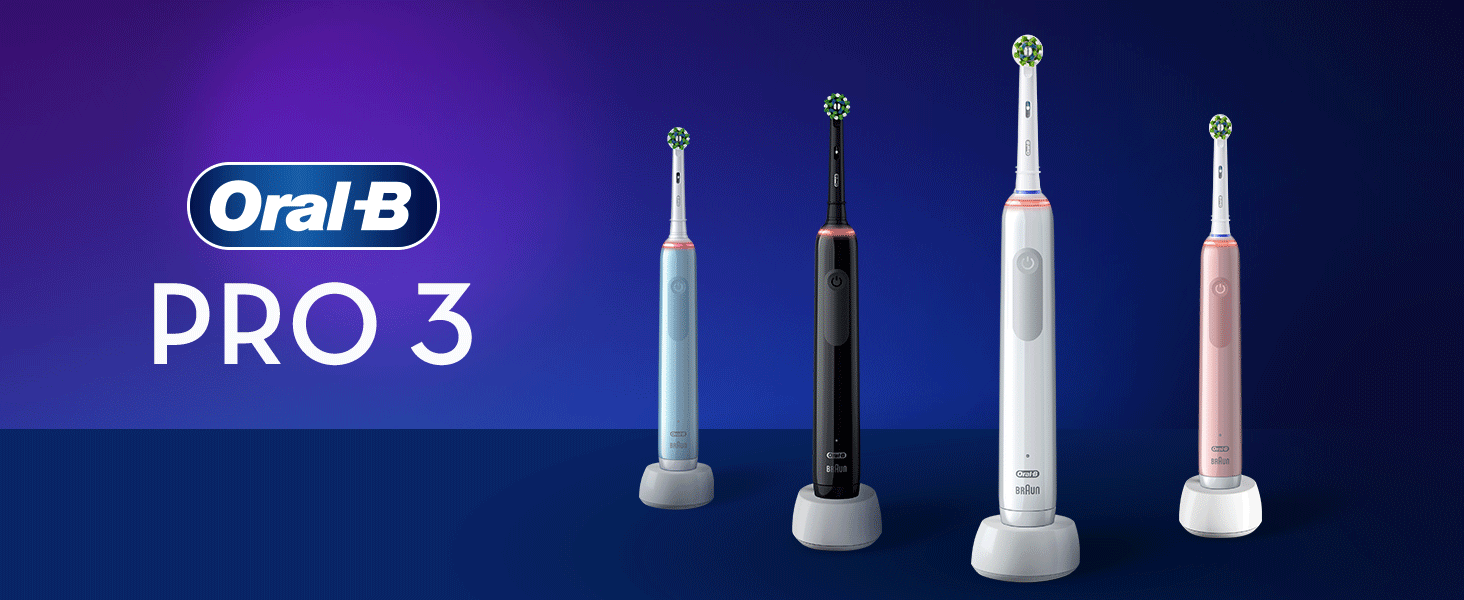 Електрична зубна щітка Oral-B Pro 3 3500 Edition, чорна, з дорожнім футляром та набором насадок (3 шт.)