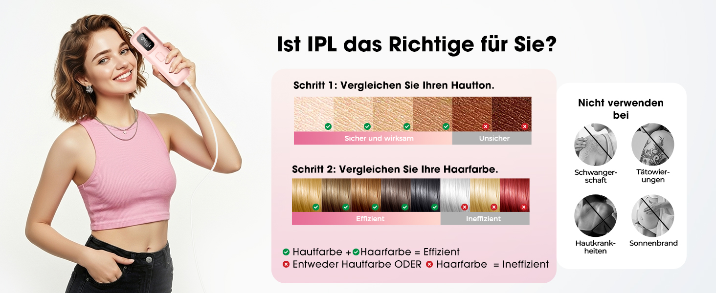 IPL-епілятор для дому безболісне видалення волосся, лазерний депилятор з 9 рівнями інтенсивності та 999 900 імпульсами для обличчя, тіла, пахв та бікіні, колір Rose