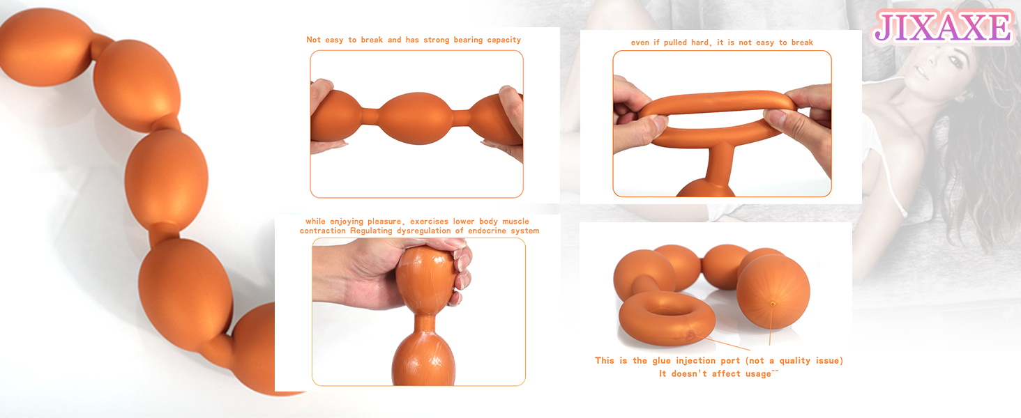 Анальні кулі Jixaxe з силікону: кулі-анальні плаґи для сексуальної стимуляції (5 кульок)