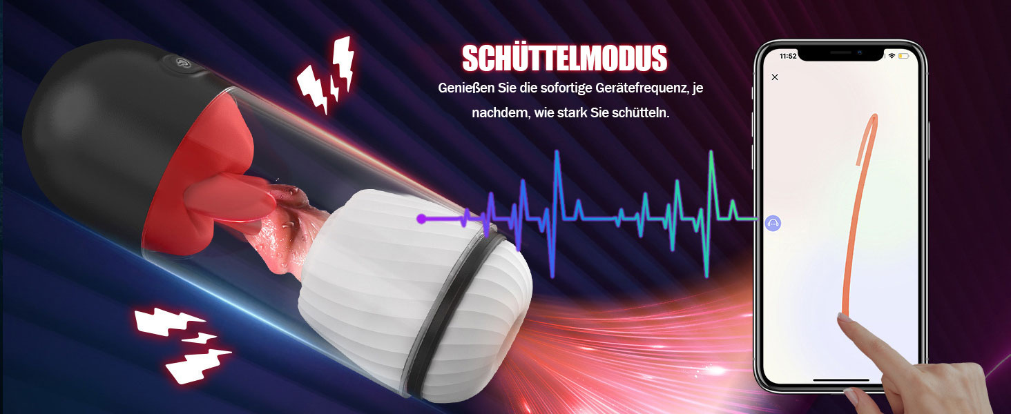 Електричний мастурбатор для чоловіків з 9 вібраціями та 360° змиканням язика, пеніс-насос, секс-іграшка