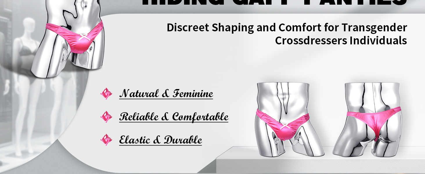 Танга труси з високою посадкою для кросдресерів та трансгендерних осіб, гаф, XXL, рожевий