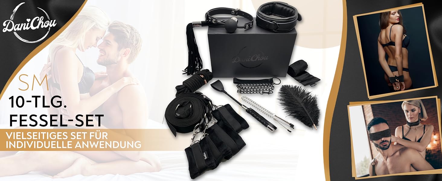 Набір для BDSM від DaniChou: іграшки для дорослих, фетіш, зв'язування, петарди, щипці, маски для очей, набір для пар